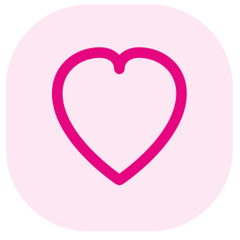 Pink heart representing feeling.