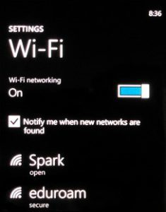 Wifi Network 'On' settings on windows Device