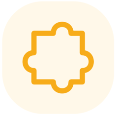 Orange puzzle piece representing sense-making.